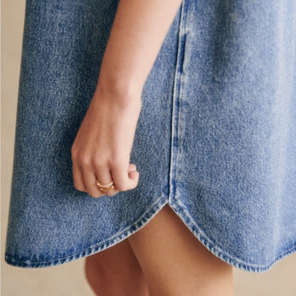 NWT Sézane Ana Oversized Denim Shirt Dress - Picture 9 of 9